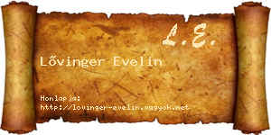 Lővinger Evelin névjegykártya